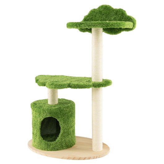  - 38 Inch Cute Cat Tree for Indoor Cats with Fully Wrapped Sisal Scratching Posts - Outdoor Style Company