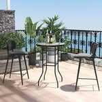  - 38 Inch Patio Bar Table with Tempered Glass Tabletop - Outdoor Style Company