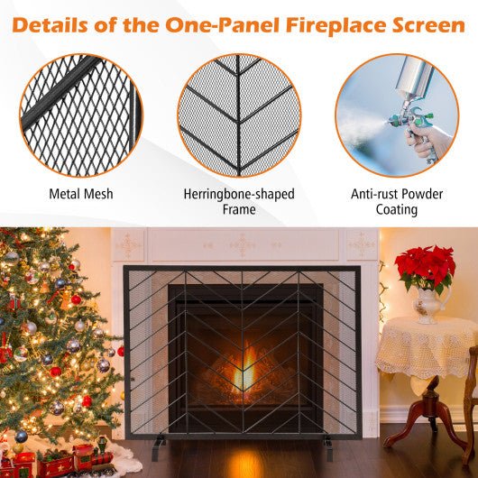  - 38 x 31 Inch Single Panel Fireplace Screen - Outdoor Style Company