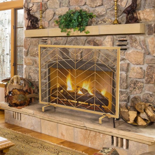  - 38 x 31 Inch Single Panel Fireplace Screen - Outdoor Style Company