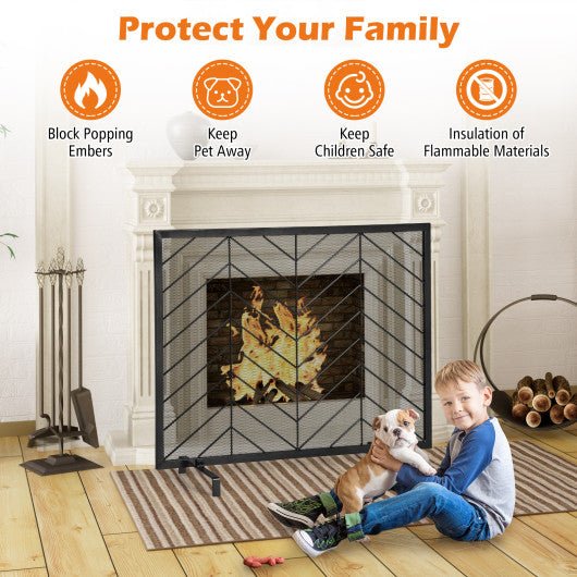  - 38 x 31 Inch Single Panel Fireplace Screen - Outdoor Style Company