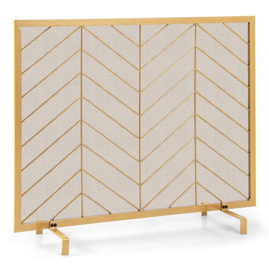  - 38 x 31 Inch Single Panel Fireplace Screen - Golden - Outdoor Style Company