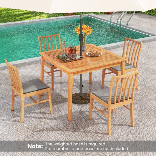  - 39 Inch Acacia Wood Dining Square Bistro Table with 1.96 Inch Umbrella Hole - Outdoor Style Company