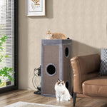  - 39 Inch Tall Cat Condo with Scratching Posts and 3 Hideaways and 4 Soft Plush Cushions - Outdoor Style Company