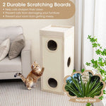  - 39 Inch Tall Cat Condo with Scratching Posts and 3 Hideaways and 4 Soft Plush Cushions - Outdoor Style Company