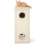  - 39 Inch Tall Cat Condo with Scratching Posts and 3 Hideaways and 4 Soft Plush Cushions - Outdoor Style Company