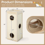  - 39 Inch Tall Cat Condo with Scratching Posts and 3 Hideaways and 4 Soft Plush Cushions - Outdoor Style Company