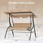  - 3 Seat Outdoor Patio Canopy Swing with Cushioned Steel Frame - Outdoor Style Company