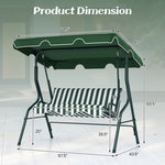  - 3 Seat Outdoor Patio Canopy Swing with Cushioned Steel Frame - Outdoor Style Company