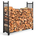  - 4 Feet Firewood Rack Stand with Mesh Sides - Outdoor Style Company