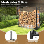  - 4 Feet Firewood Rack Stand with Mesh Sides - Outdoor Style Company