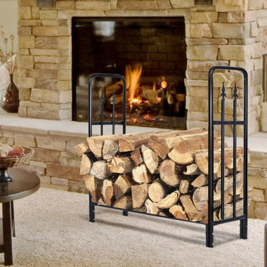  - 4 Feet Outdoor Heavy Duty Steel Firewood Wood Storage Rack - Outdoor Style Company