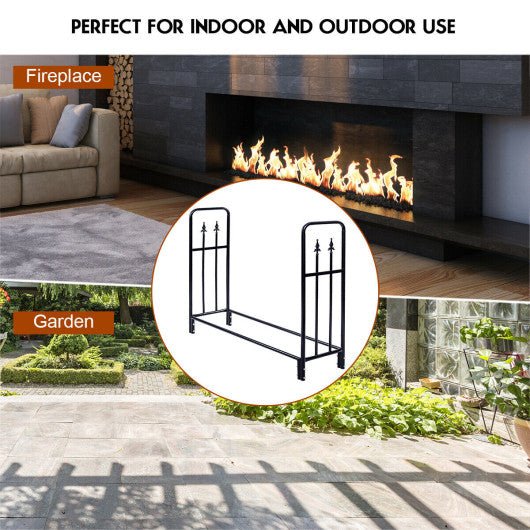  - 4 Feet Outdoor Heavy Duty Steel Firewood Wood Storage Rack - Outdoor Style Company