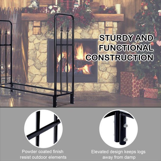  - 4 Feet Outdoor Heavy Duty Steel Firewood Wood Storage Rack - Outdoor Style Company