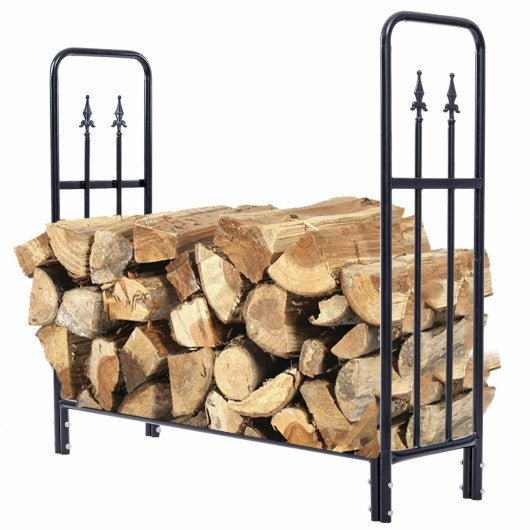  - 4 Feet Outdoor Heavy Duty Steel Firewood Wood Storage Rack - Outdoor Style Company