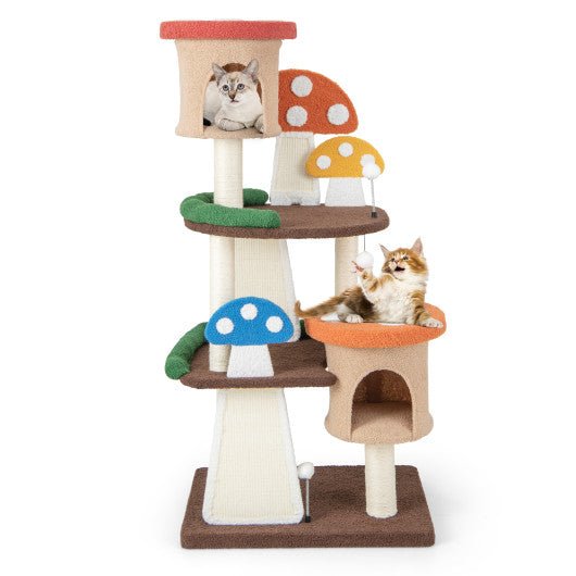  - 4 - In - 1 Cat Tree with 2 Condos and Platforms for Indoors - Outdoor Style Company