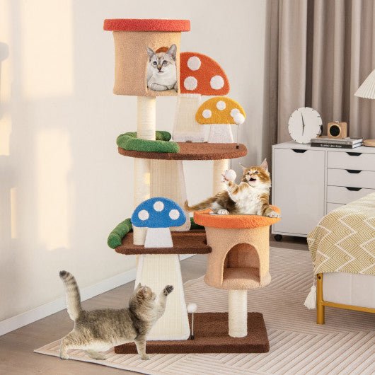  - 4 - In - 1 Cat Tree with 2 Condos and Platforms for Indoors - Outdoor Style Company