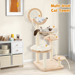  - 4 - in - 1 Large Wooden Cat Tower with Space Capsule Nest for Indoor Cats - Outdoor Style Company