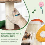  - 4 - In - 1 Mushroom Cat Tree with Condo Spring Ball and Sisal Posts - Outdoor Style Company