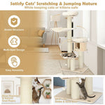  - 4 - Layer 68.5 - Inch Wooden Cat Tree Condo Activity Tower with Sisal Posts - Outdoor Style Company