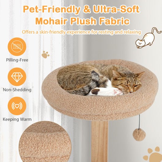  - 4 - Layer Wooden Cat Tree 51 Inch Tall Cat Tower with Condo and Washable Cushions - Outdoor Style Company