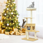  - 4 Levels Modern Wood Cat Tower with Washable Mats - Outdoor Style Company