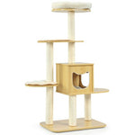  - 4 Levels Modern Wood Cat Tower with Washable Mats - Outdoor Style Company