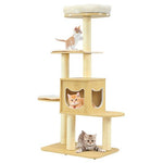  - 4 Levels Modern Wood Cat Tower with Washable Mats - Outdoor Style Company