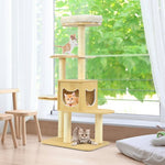  - 4 Levels Modern Wood Cat Tower with Washable Mats - Outdoor Style Company