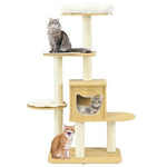  - 4 Levels Modern Wood Cat Tower with Washable Mats - Outdoor Style Company