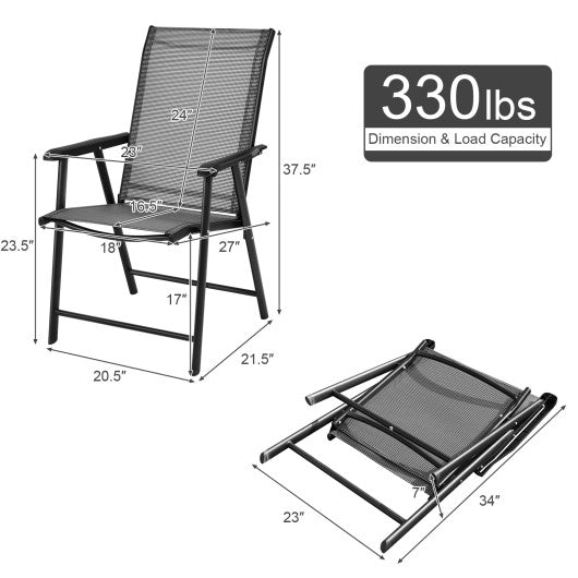  - 4 - Pack Patio Folding Chairs Portable for Outdoor Camping - Outdoor Style Company