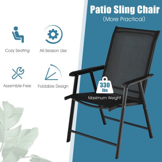  - 4 - Pack Patio Folding Chairs Portable for Outdoor Camping - Outdoor Style Company