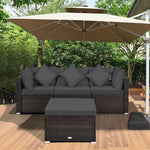  - 4 Pcs Ottoman Garden Deck Patio Rattan Wicker Furniture Set Cushioned Sofa - Outdoor Style Company