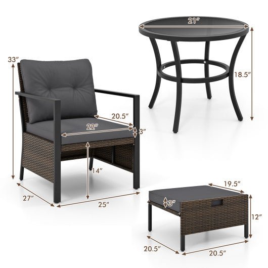  - 4 Piece Outdoor Furniture Set with Glass Topped Coffee Table - Outdoor Style Company