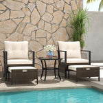  - 4 Piece Outdoor Furniture Set with Glass Topped Coffee Table - Outdoor Style Company