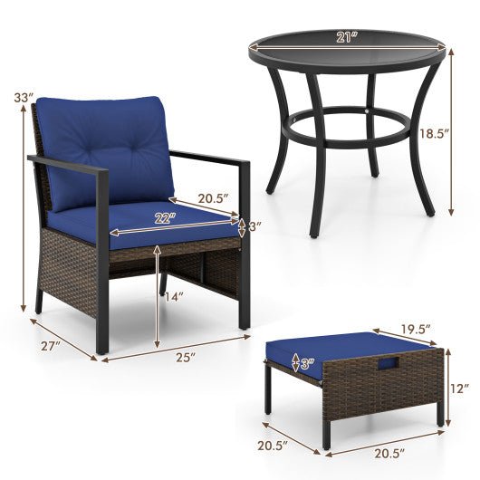  - 4 Piece Outdoor Furniture Set with Glass Topped Coffee Table - Outdoor Style Company