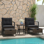  - 4 Piece Outdoor Furniture Set with Glass Topped Coffee Table - Outdoor Style Company