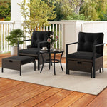  - 4 Piece Outdoor Furniture Set with Glass Topped Coffee Table - Outdoor Style Company