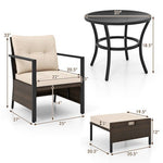  - 4 Piece Outdoor Furniture Set with Glass Topped Coffee Table - Outdoor Style Company