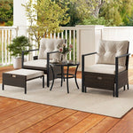  - 4 Piece Outdoor Furniture Set with Glass Topped Coffee Table - Outdoor Style Company