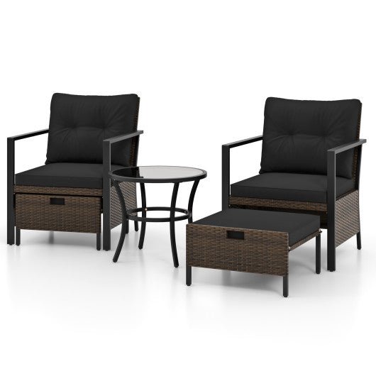  - 4 Piece Outdoor Furniture Set with Glass Topped Coffee Table - Outdoor Style Company