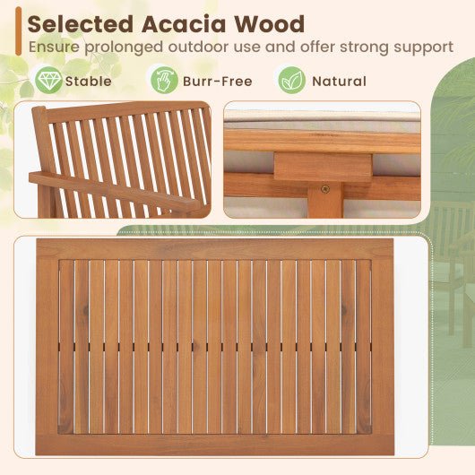  - 4 Piece Patio Wood Furniture Set Acacia Wood Sofa Set with Loveseat - Outdoor Style Company