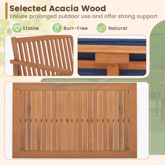  - 4 Piece Patio Wood Furniture Set Acacia Wood Sofa Set with Loveseat - Outdoor Style Company