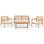  - 4 Piece Wood Patio Conversation Set with 2 Armchairs and Coffee Table - Outdoor Style Company