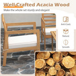  - 4 Piece Wood Patio Conversation Set with 2 Armchairs and Coffee Table - Outdoor Style Company