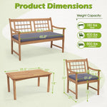  - 4 Piece Wood Patio Furniture with Armchairs Loveseat and Coffee Table - Outdoor Style Company