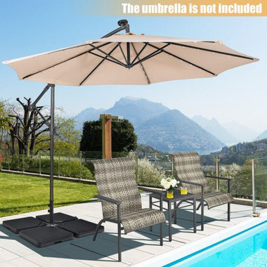  - 4 Pieces 13L Cantilever Offset Patio Umbrella Base with Easy - Fill Spouts - Outdoor Style Company