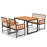  - 4 Pieces Acacia Wood Patio Dining Set with 1 Rectangular Table - Outdoor Style Company