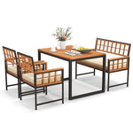  - 4 Pieces Acacia Wood Patio Dining Set with 1 Rectangular Table - Outdoor Style Company