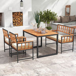  - 4 Pieces Acacia Wood Patio Dining Set with 1 Rectangular Table - Outdoor Style Company